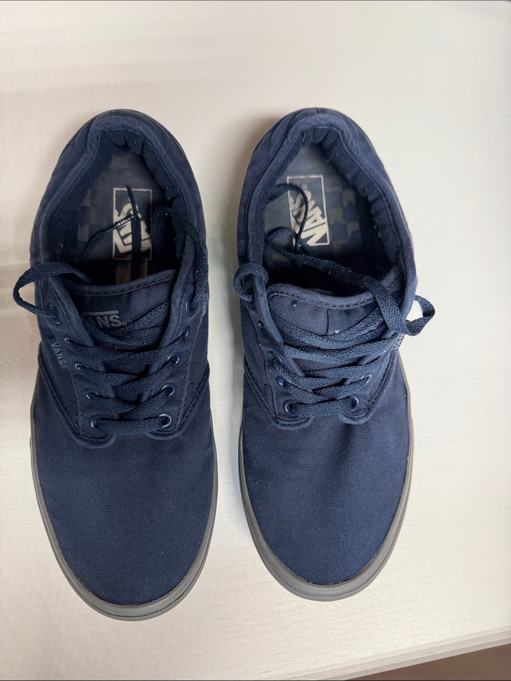 Vans Men's Navy Canvas Low-Top Sneakers — Solid Navy